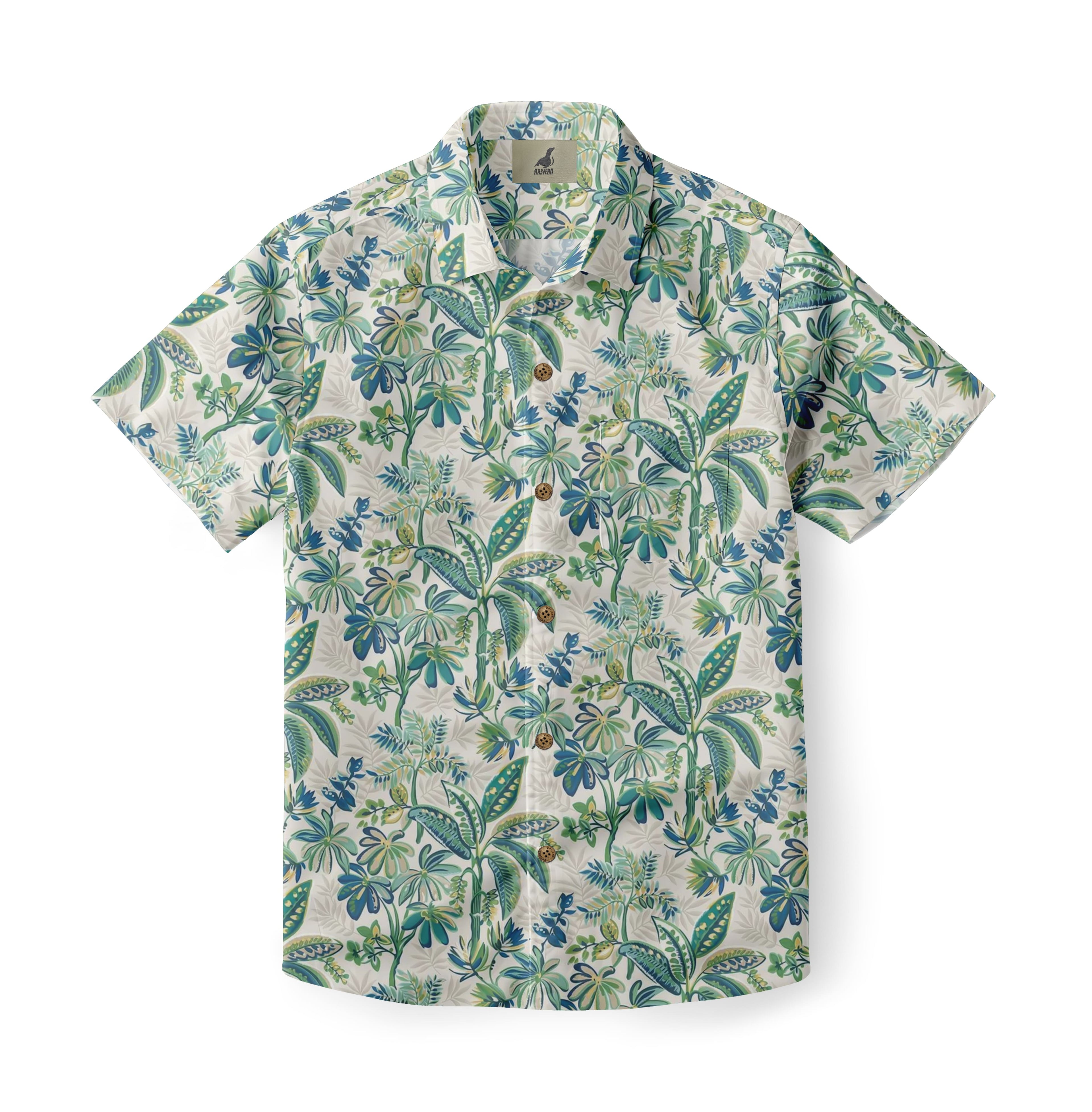 White Tropical Floral Hawaiian Shirt
