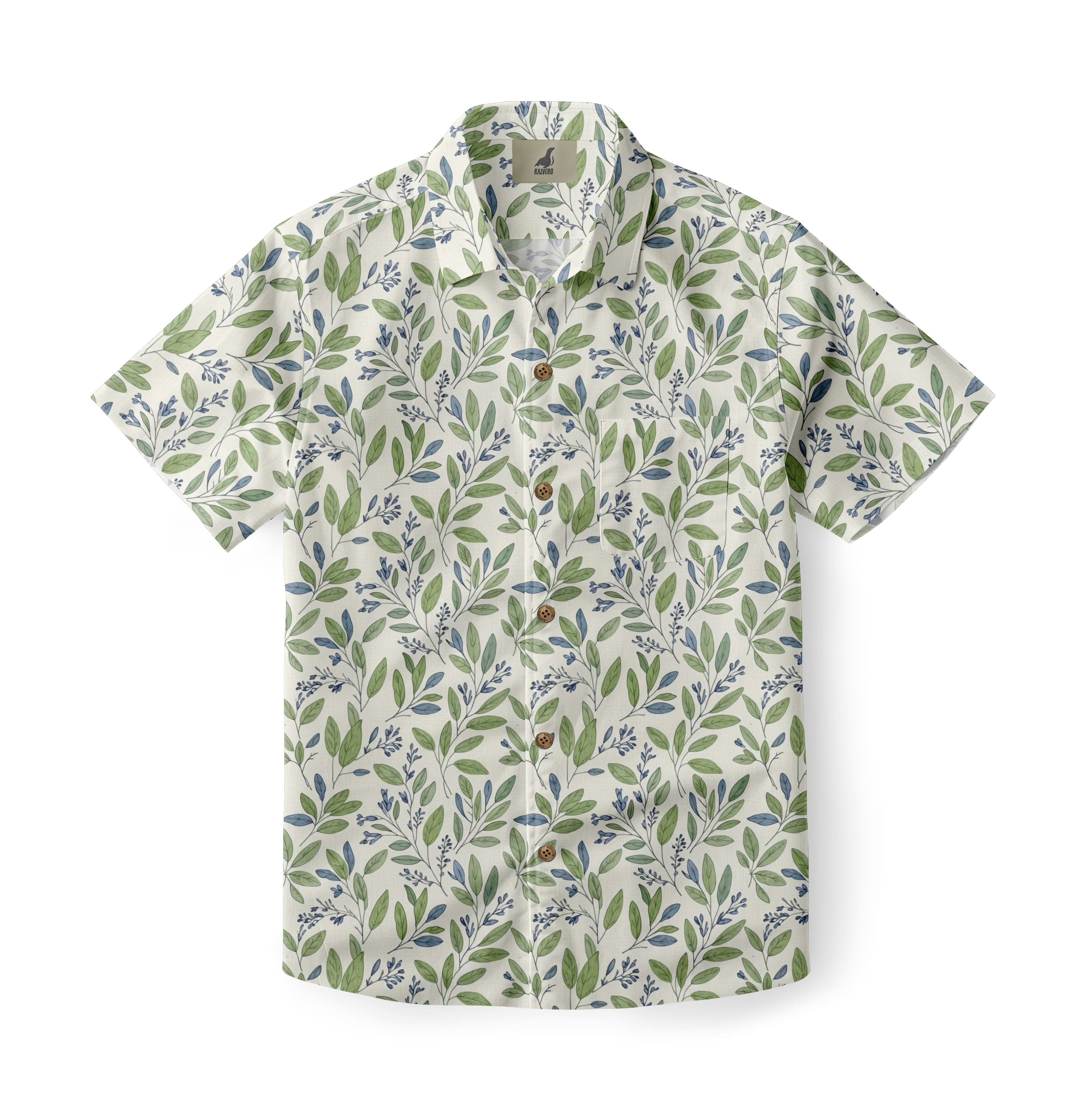 White Leafy Branches Hawaiian Shirt