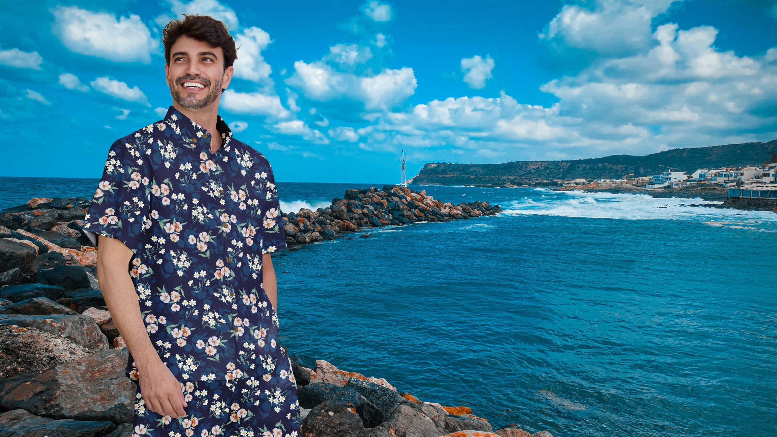 hawaiian shirt blazer styling