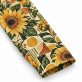 KALVERO Golden Sunflower Mosaic Long Sleeve Shirt: long sleeve hem and neat stitching.