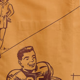 Vintage-style fabric with illustrated football player and referee.