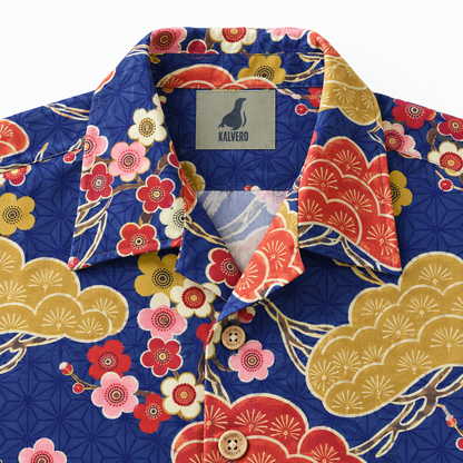 KALVERO Japanese Skyscape: collar and centered neck label.