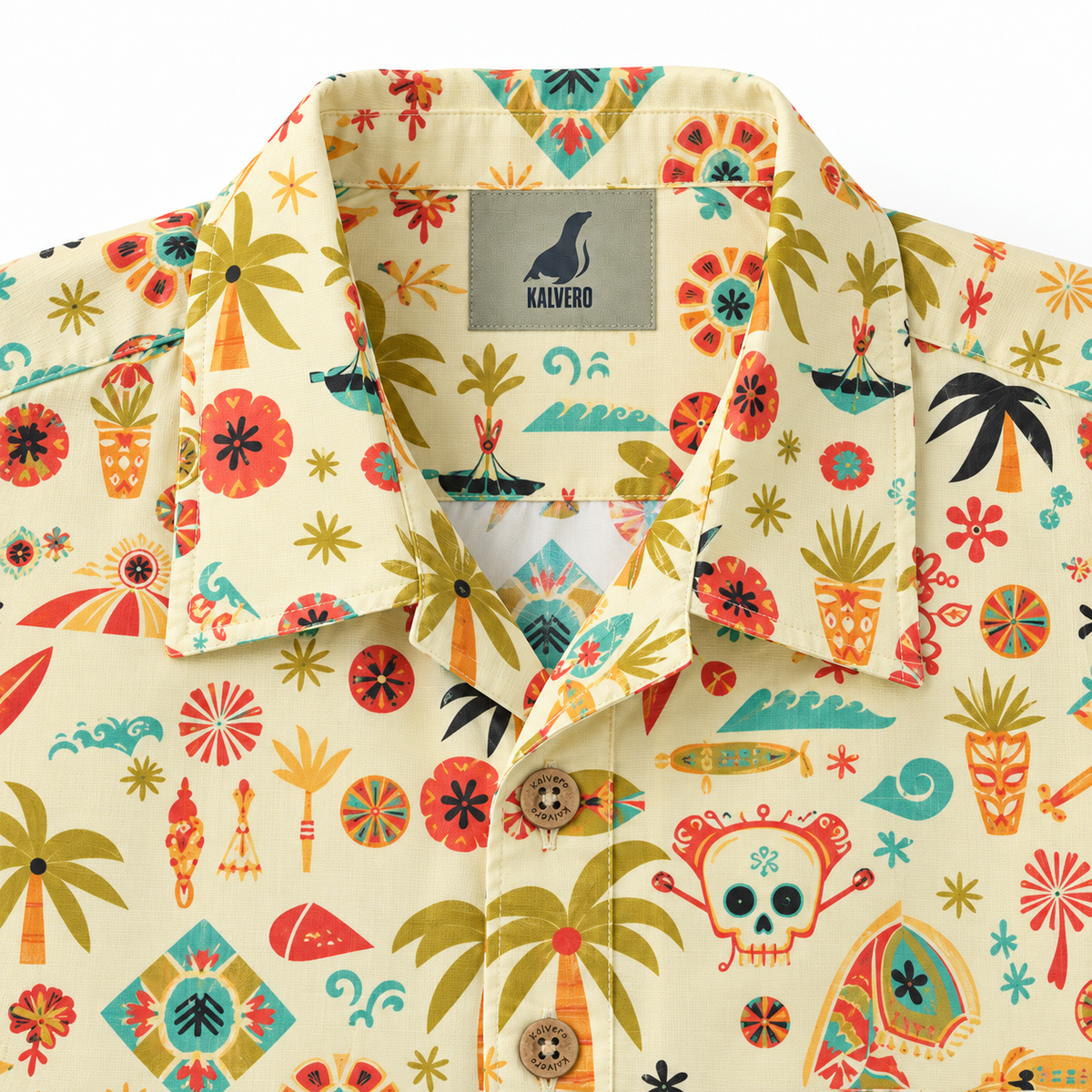 KALVERO Adventure Awaits: collar and centered neck label.