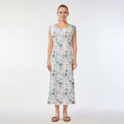 Ink Wash Floral Muumuu Dress