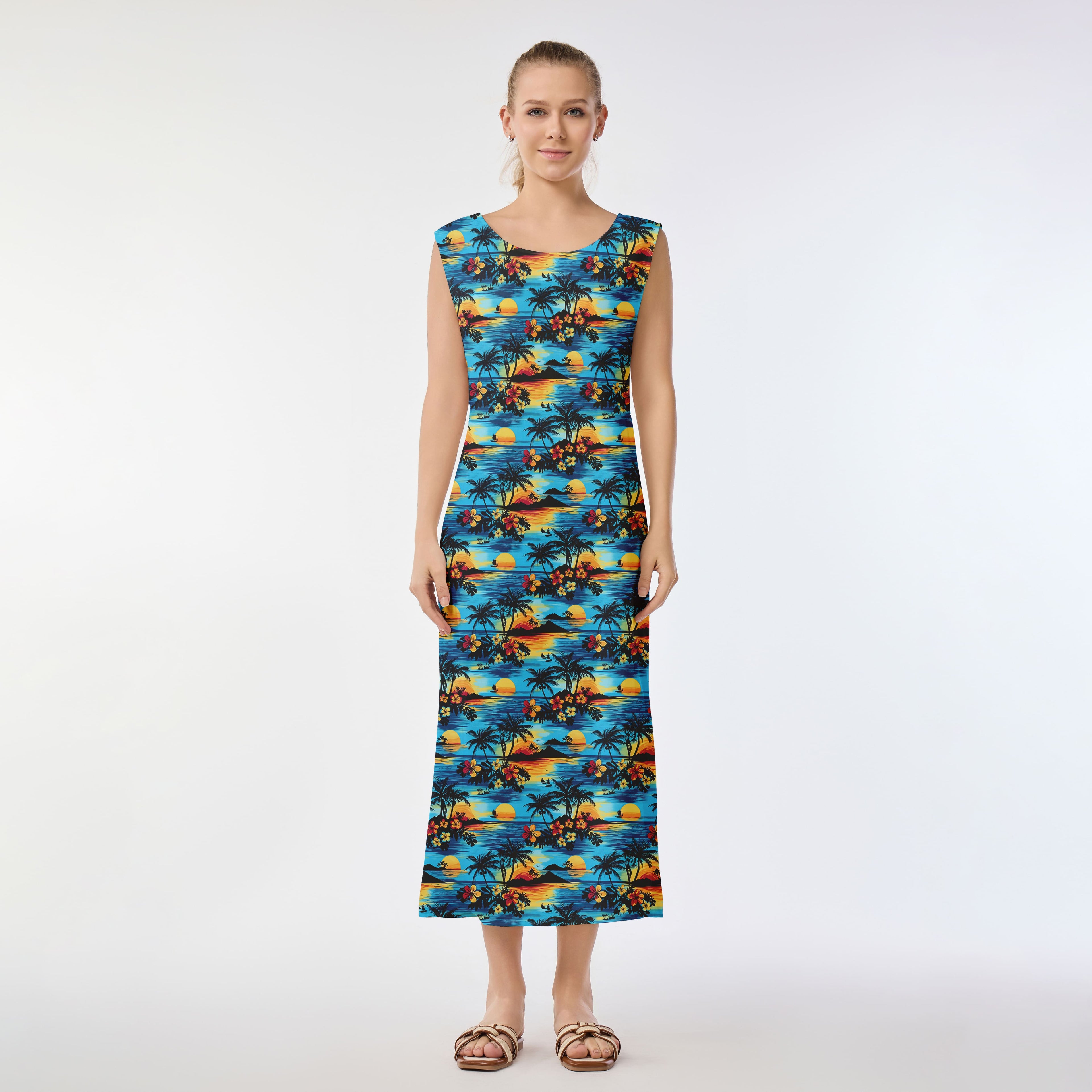 Tropical Sunset Vibes Muumuu Dress