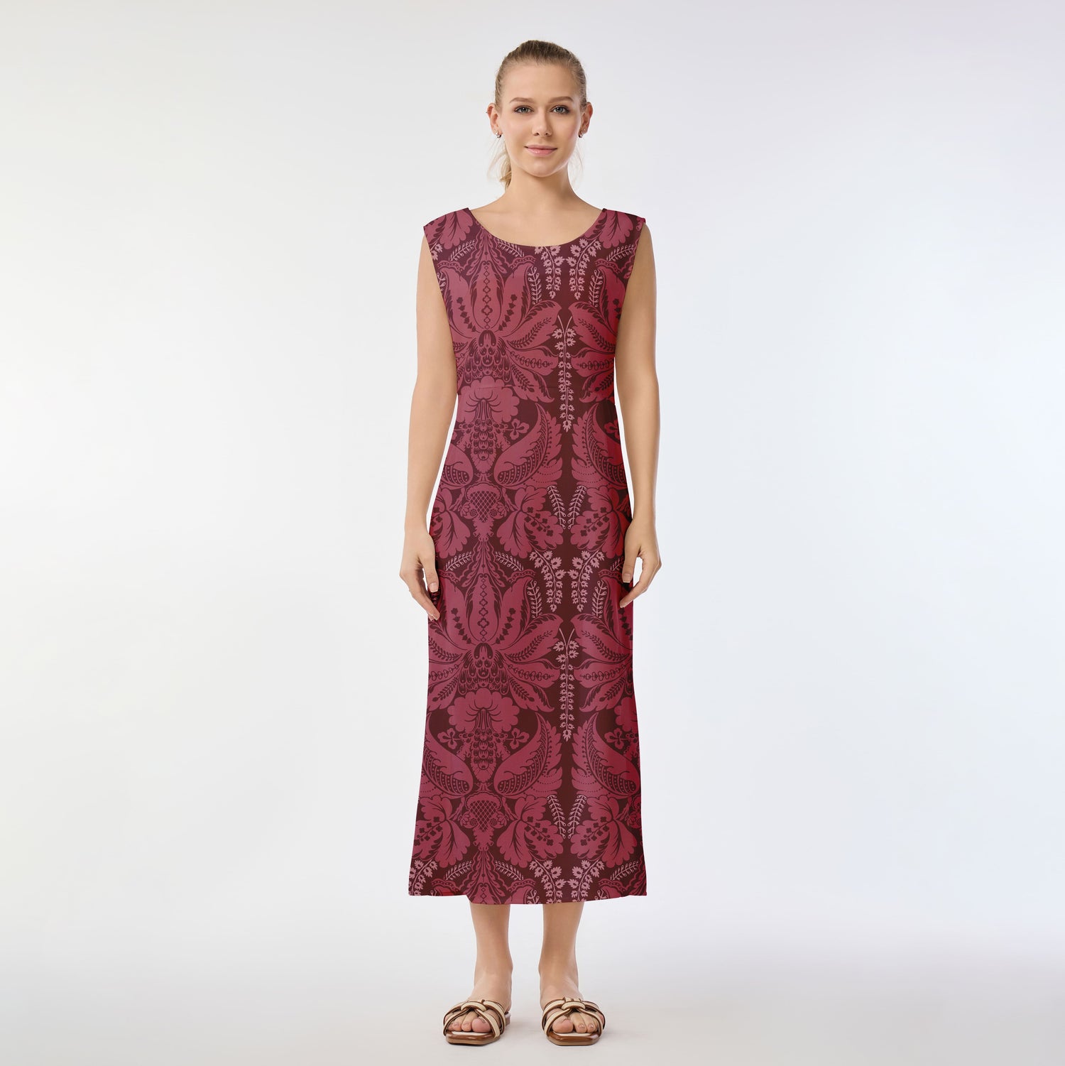 Crimson Elegance Muumuu Dress