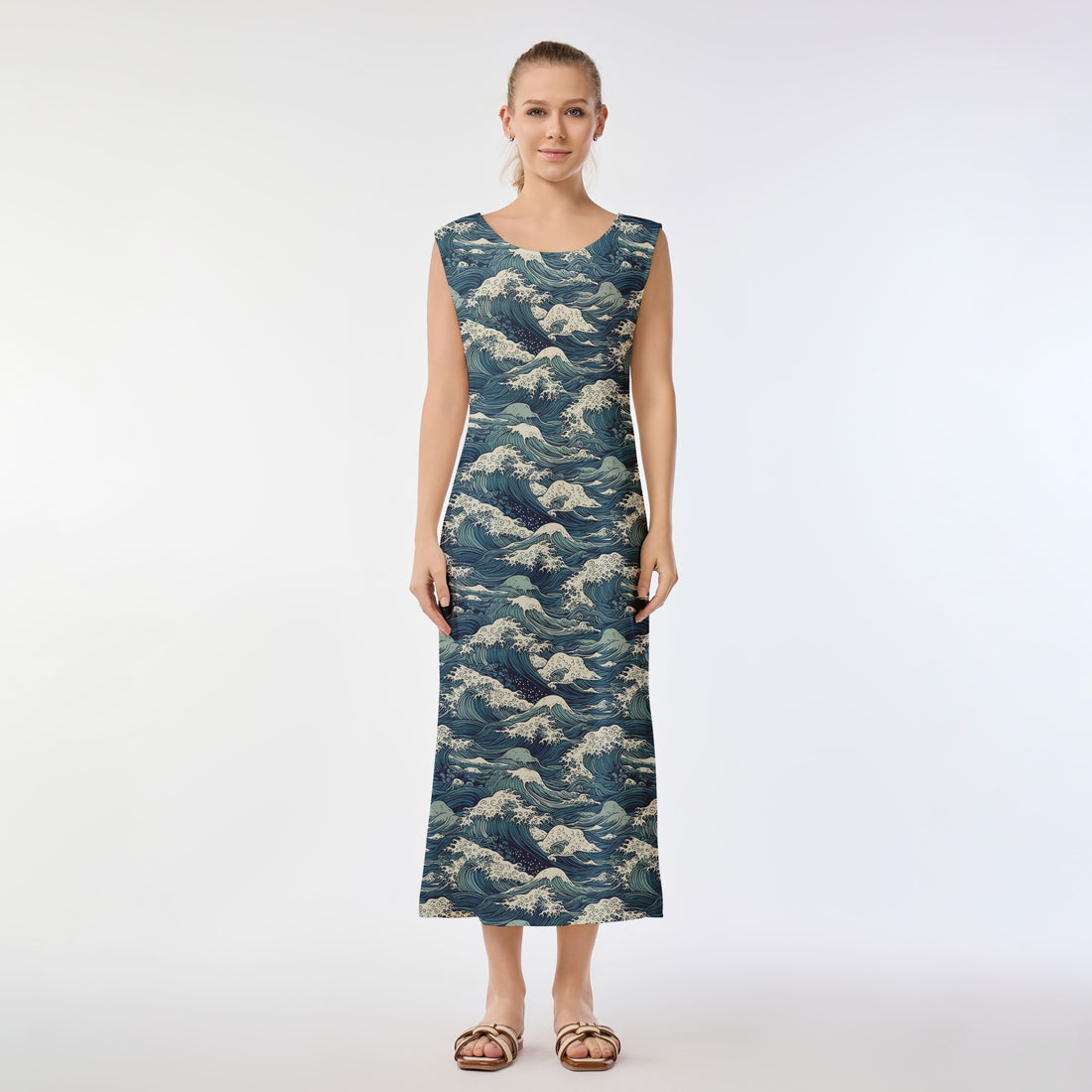 Great Wave Aloha Shirt Muumuu Dress