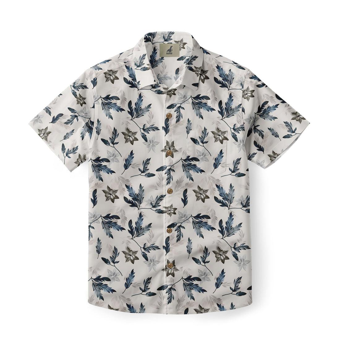 Blue Watercolor Floral Hawaiian Shirt