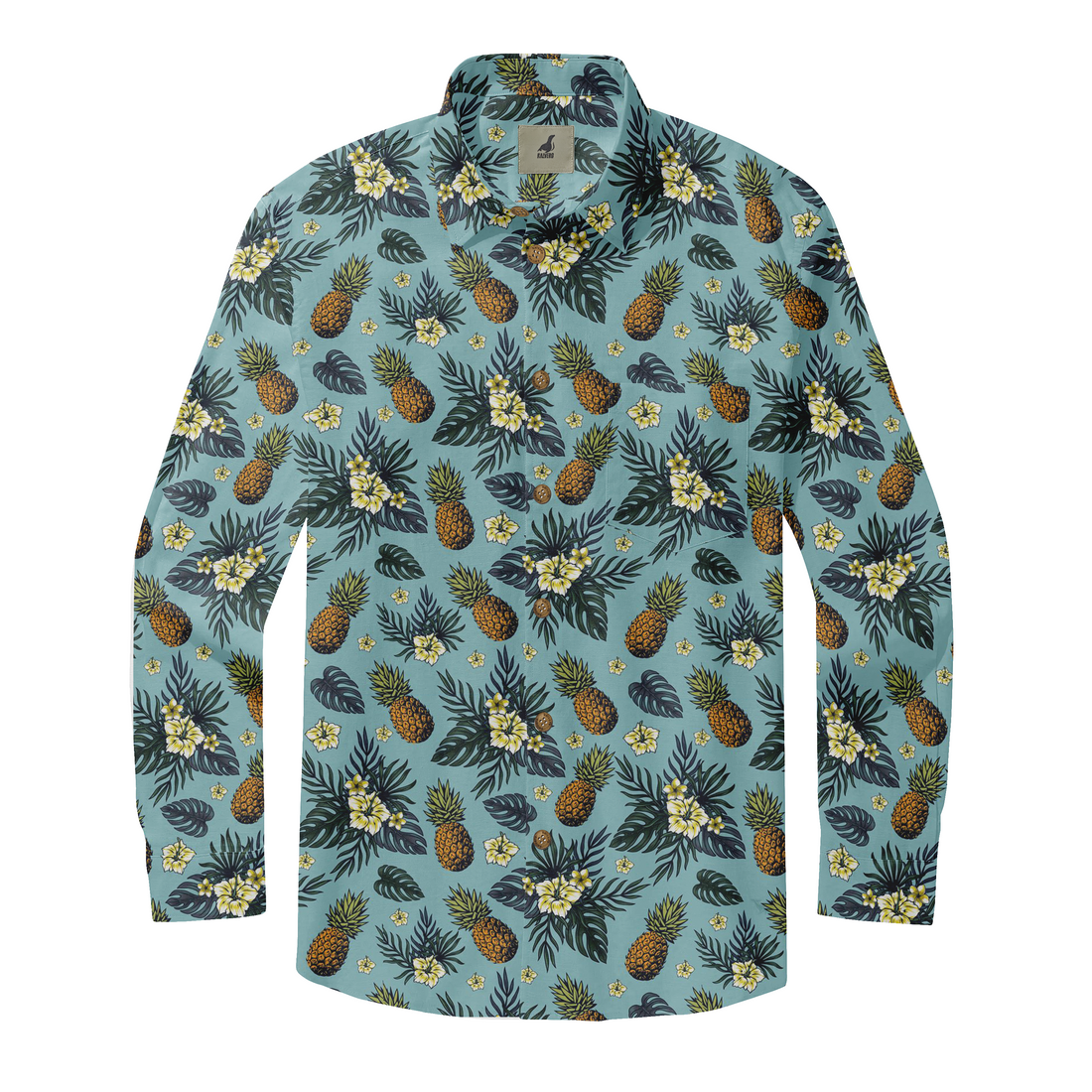 Tropical Pineapple Breeze Long Sleeve Shirts