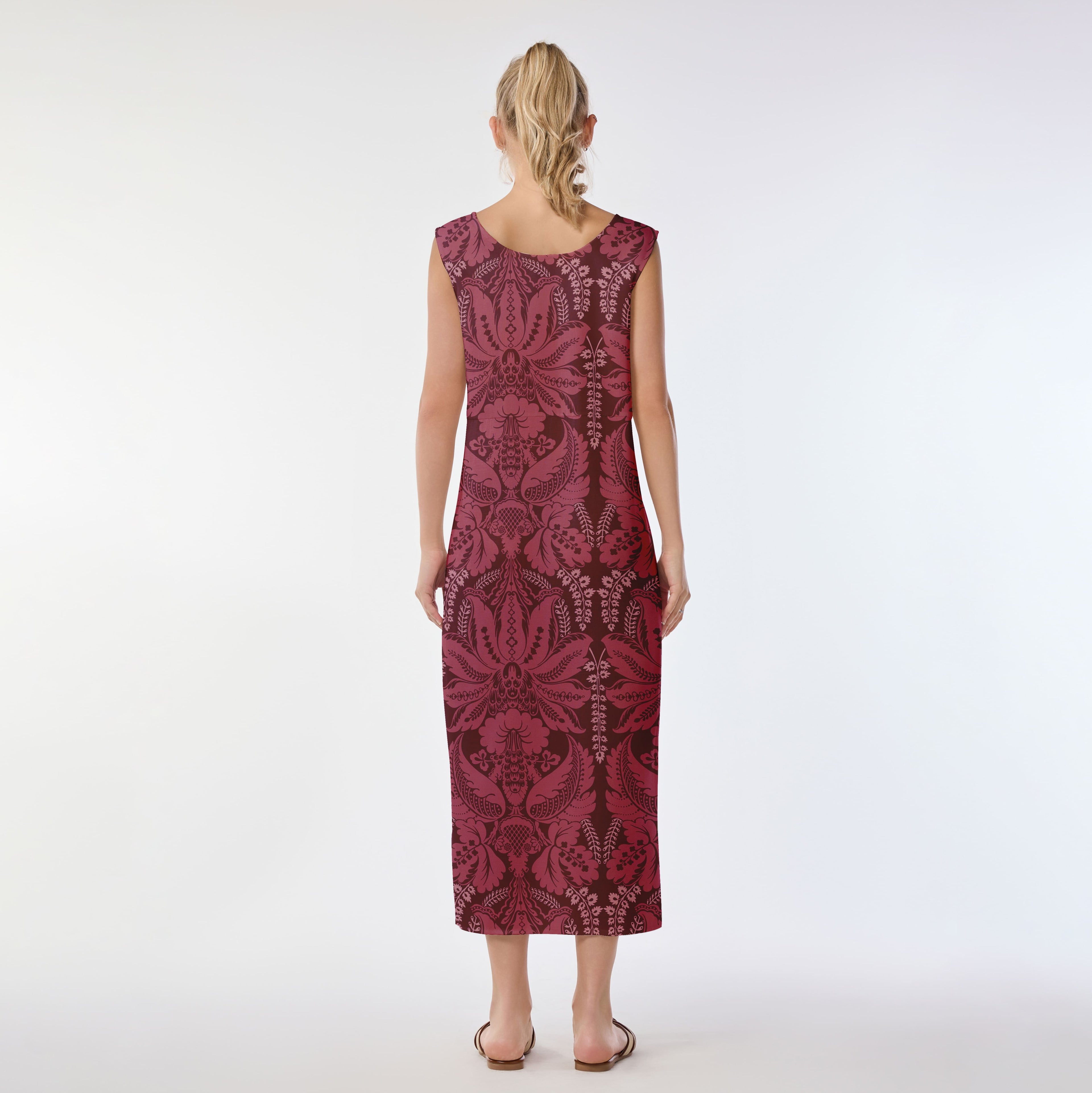 Crimson Elegance Muumuu Dress