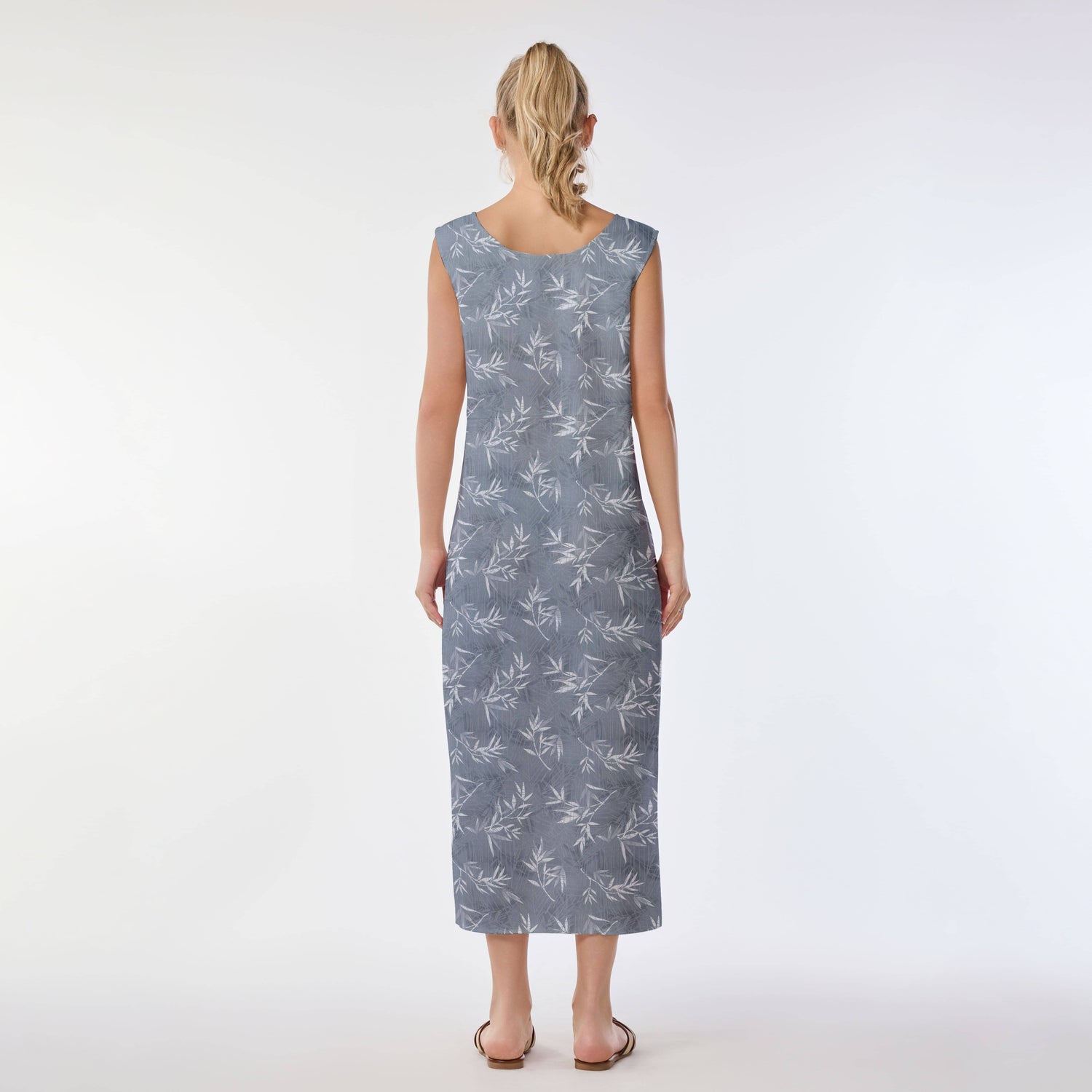 Bamboo Leaf Print Muumuu Dress