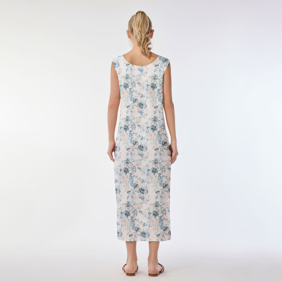 Ink Wash Floral Muumuu Dress