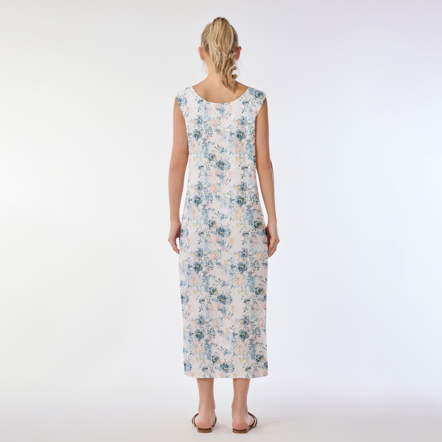 Ink Wash Floral Muumuu Dress