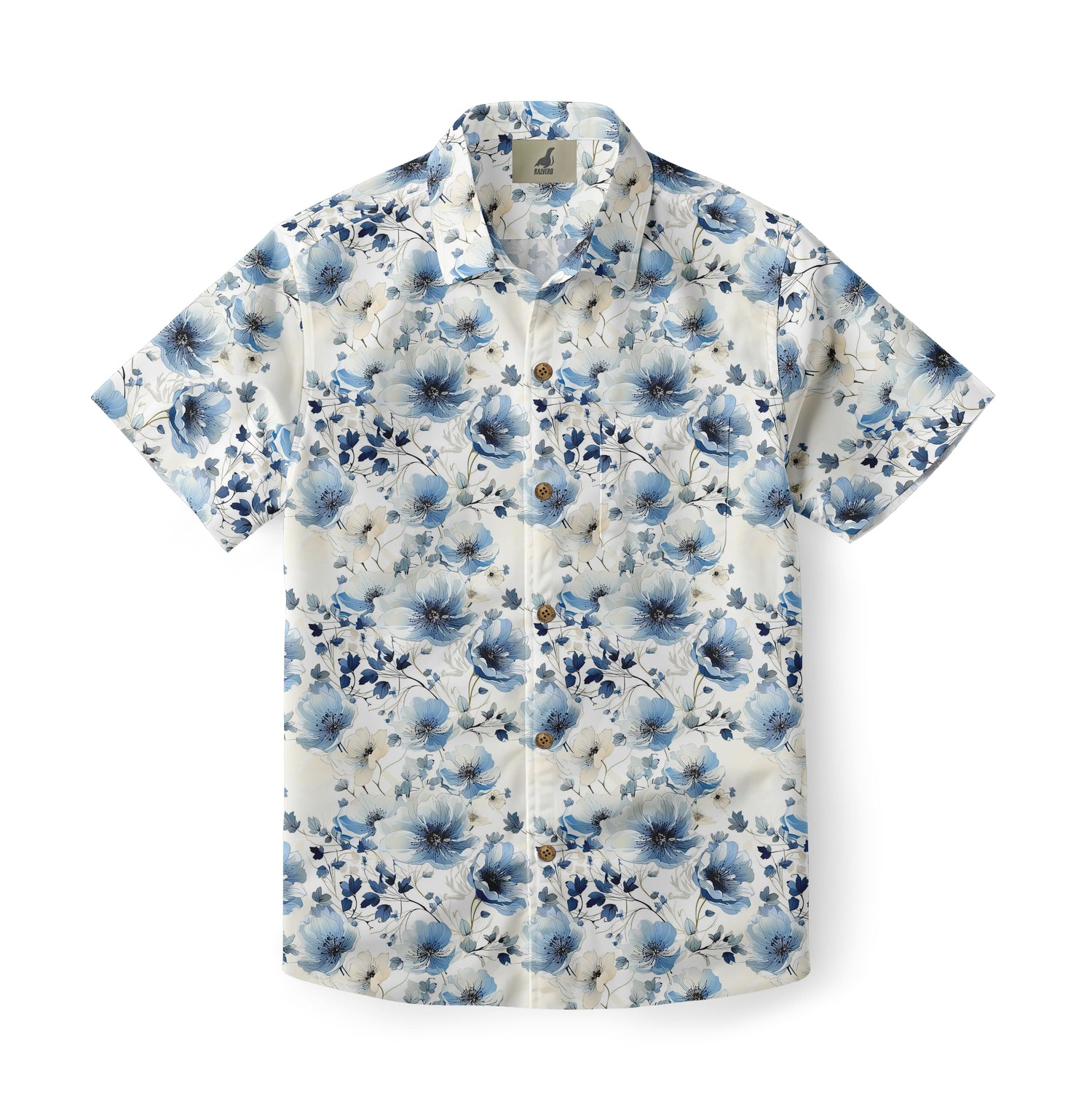 Blue Toned Floral Hawaiian Shirt