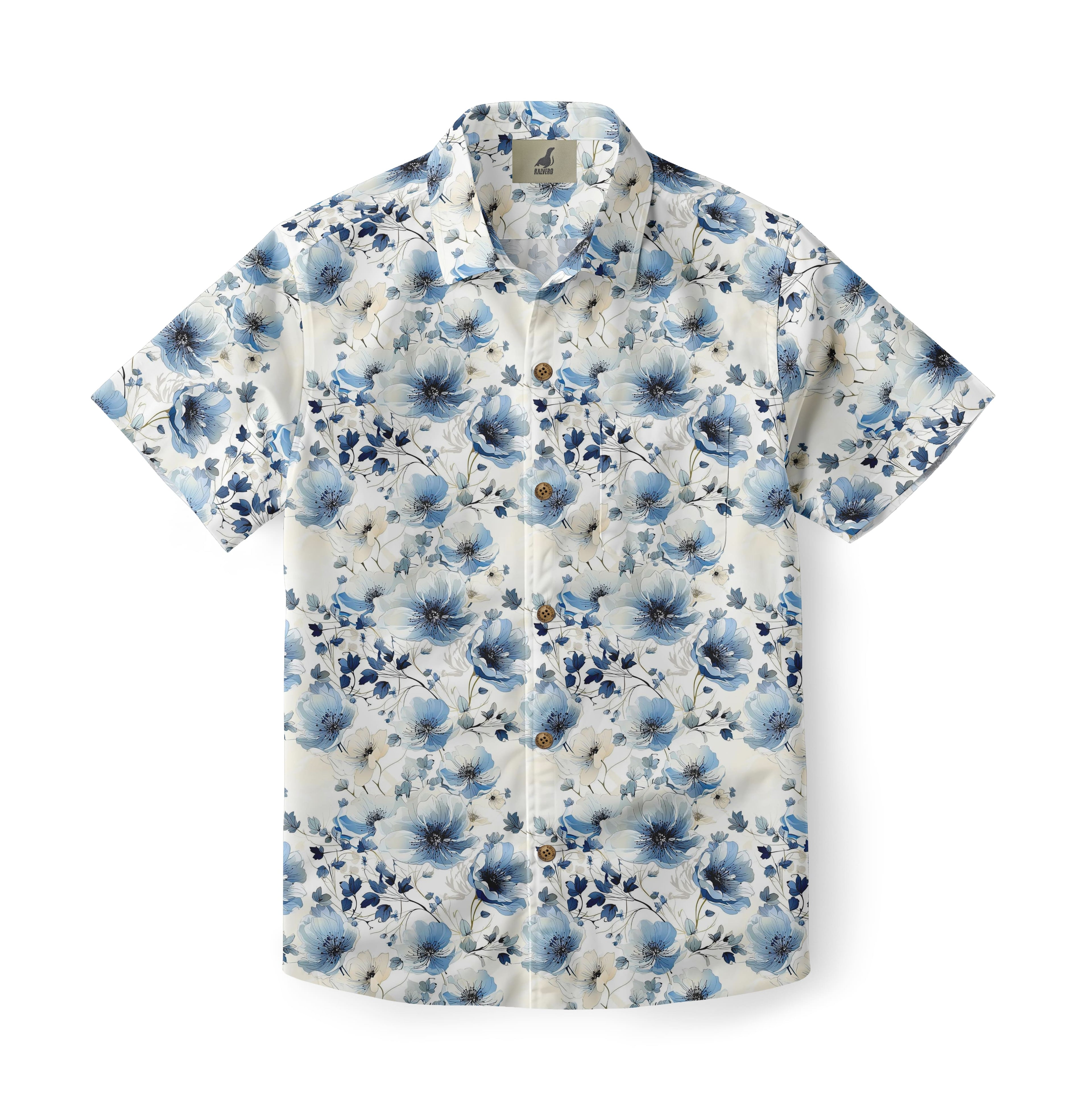 Blue Toned Floral Hawaiian Shirt