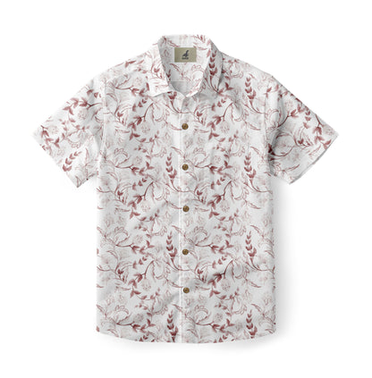 Maroon Botanical Hawaiian Shirt