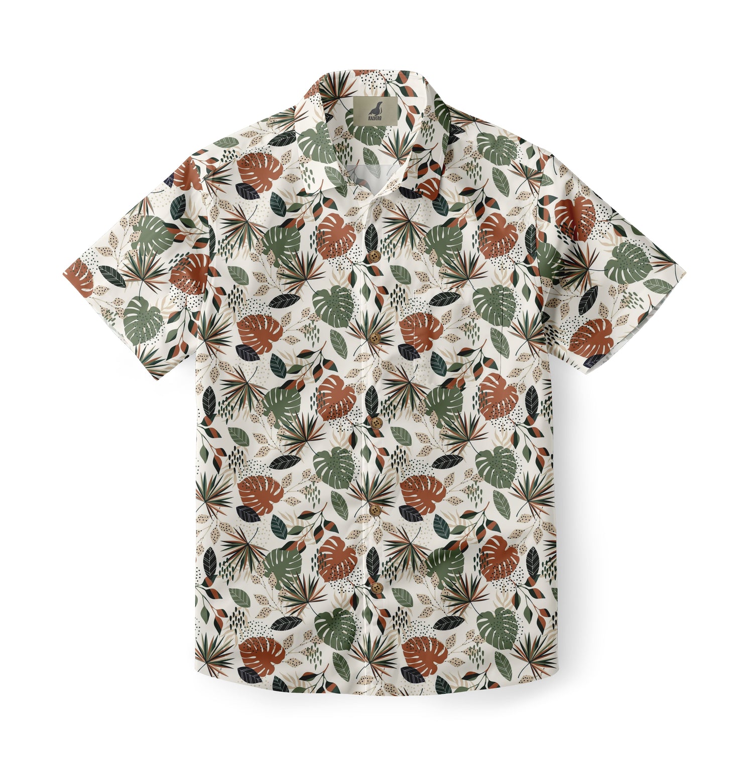 Tropical Foliage Print Hawaiian Shirt