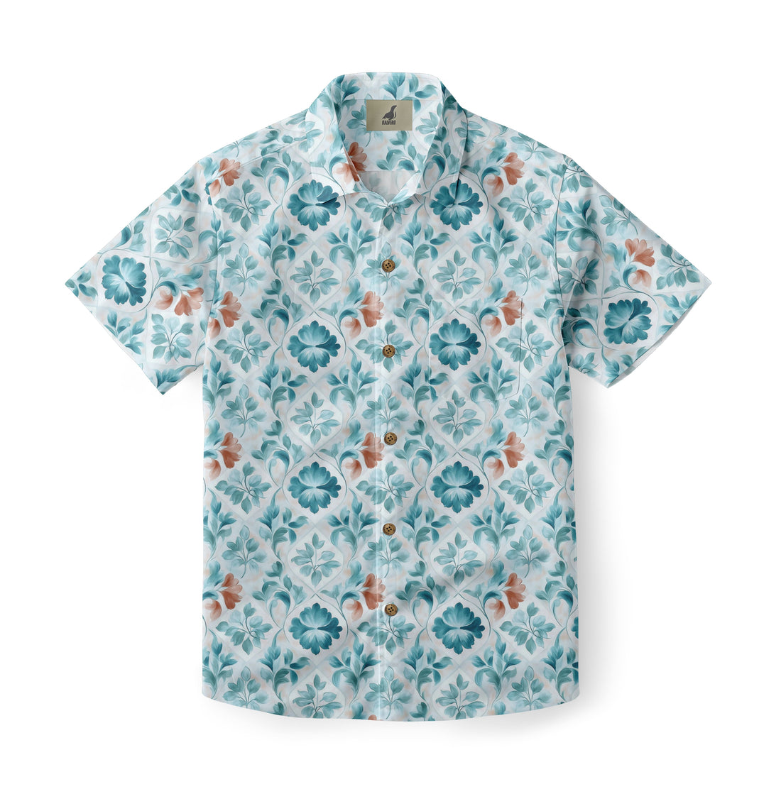 Indigo Floral Hawaiian Shirt