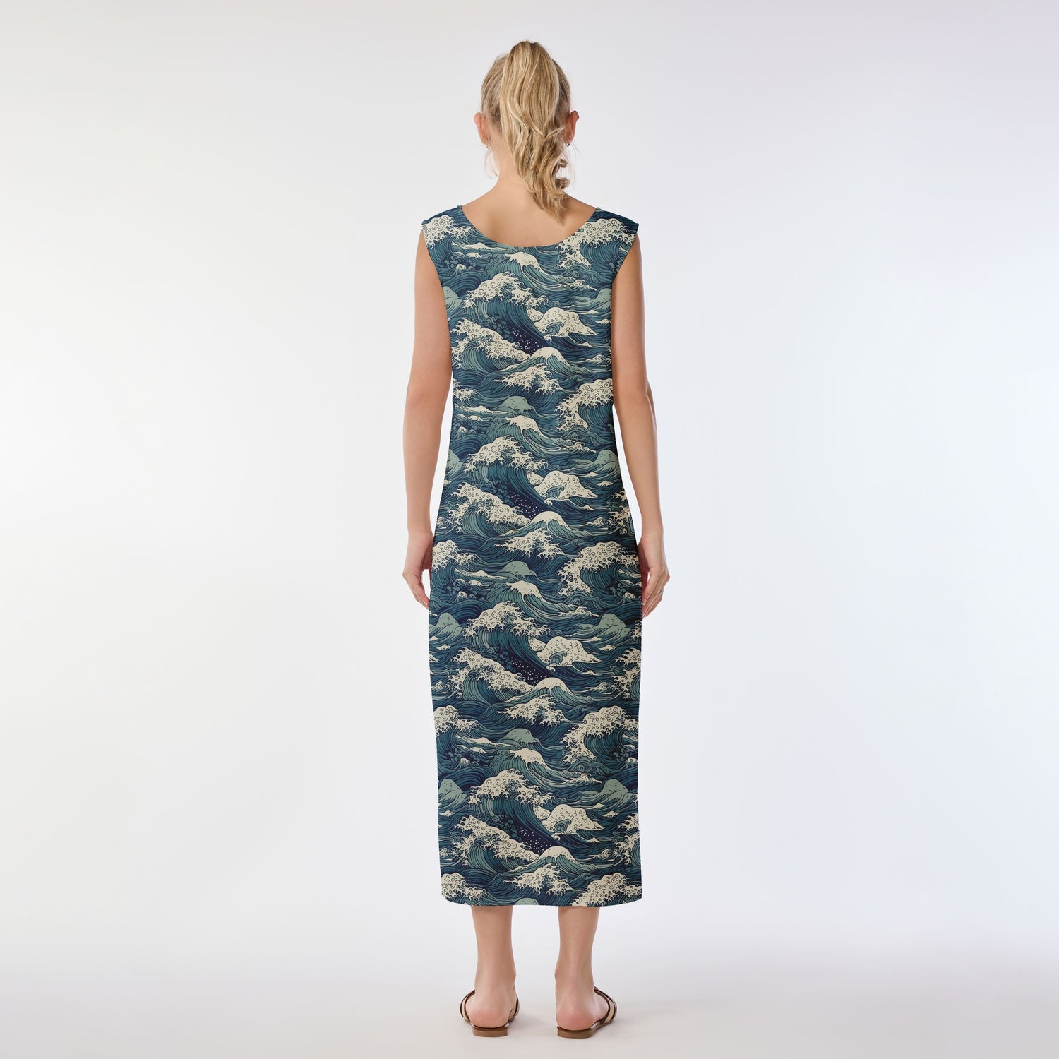 Great Wave Aloha Shirt Muumuu Dress