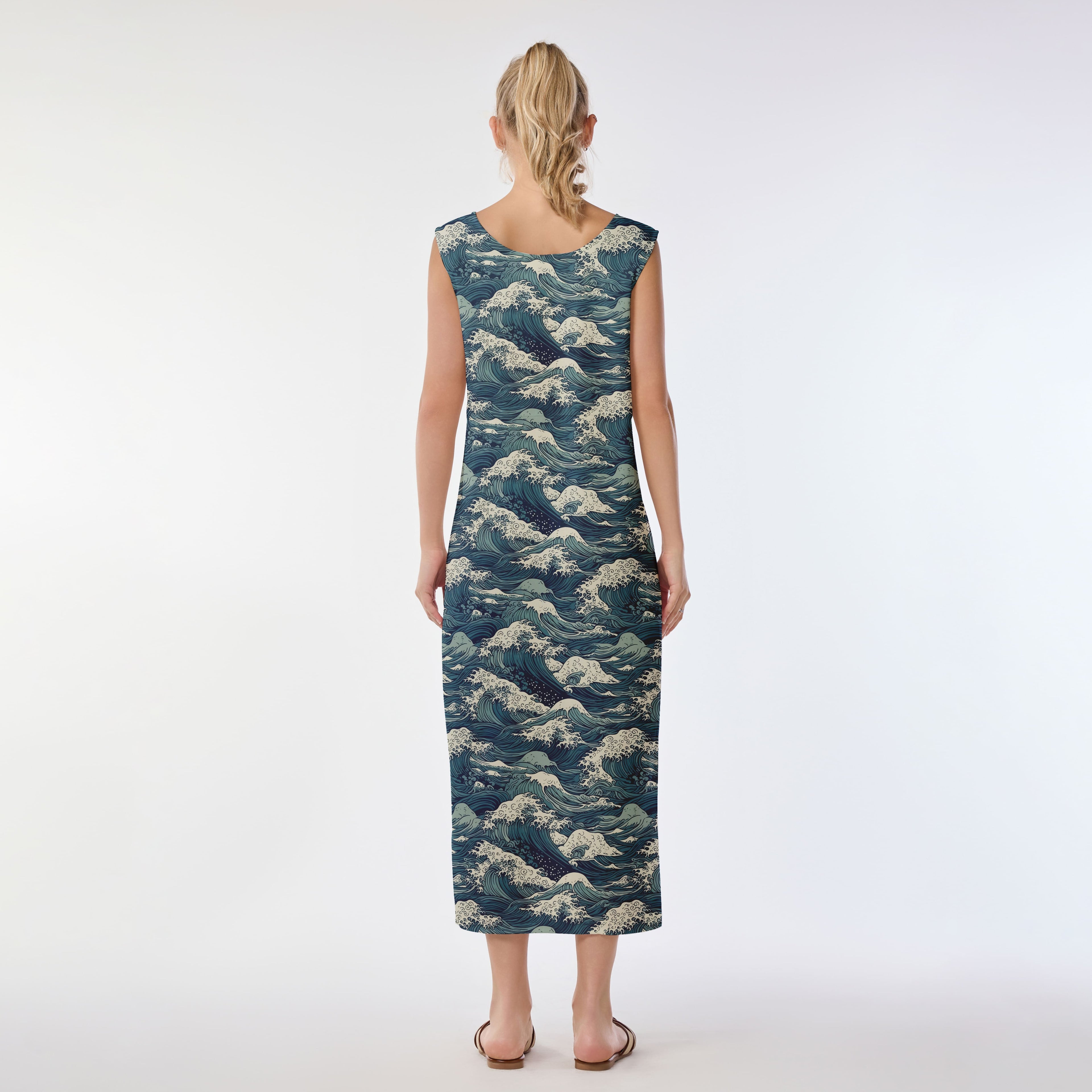 Great Wave Aloha Shirt Muumuu Dress