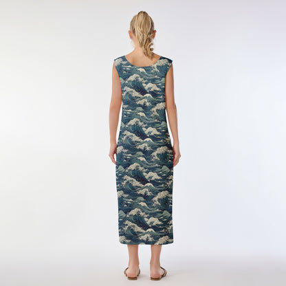 Great Wave Aloha Shirt Muumuu Dress