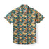 Colorful tropical leaf print short-sleeve shirt.