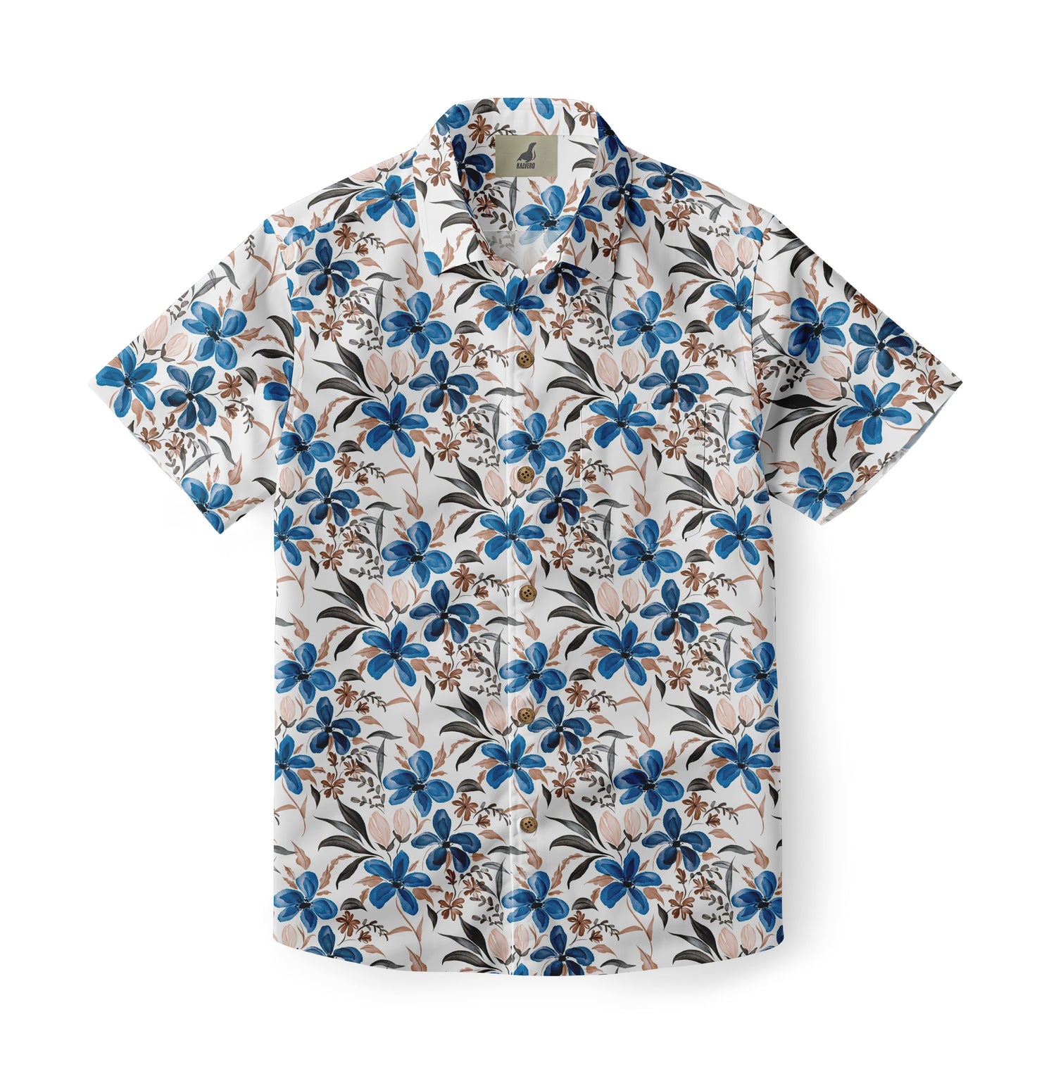 Blue Plumeria Hawaiian Shirt