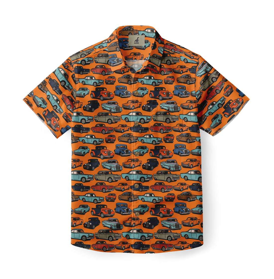 Vintage Car Print Short-Sleeve Shirt