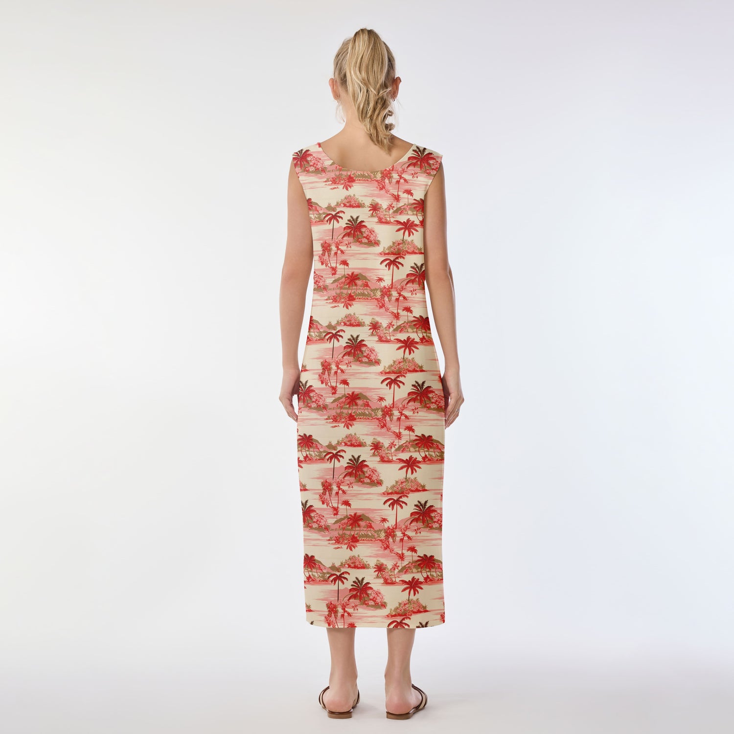 Island Paradise in Red Muumuu Dress
