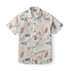 Hawaiian Shirt Abstract Leaf Print Casual Aloha Button-Down for Summer