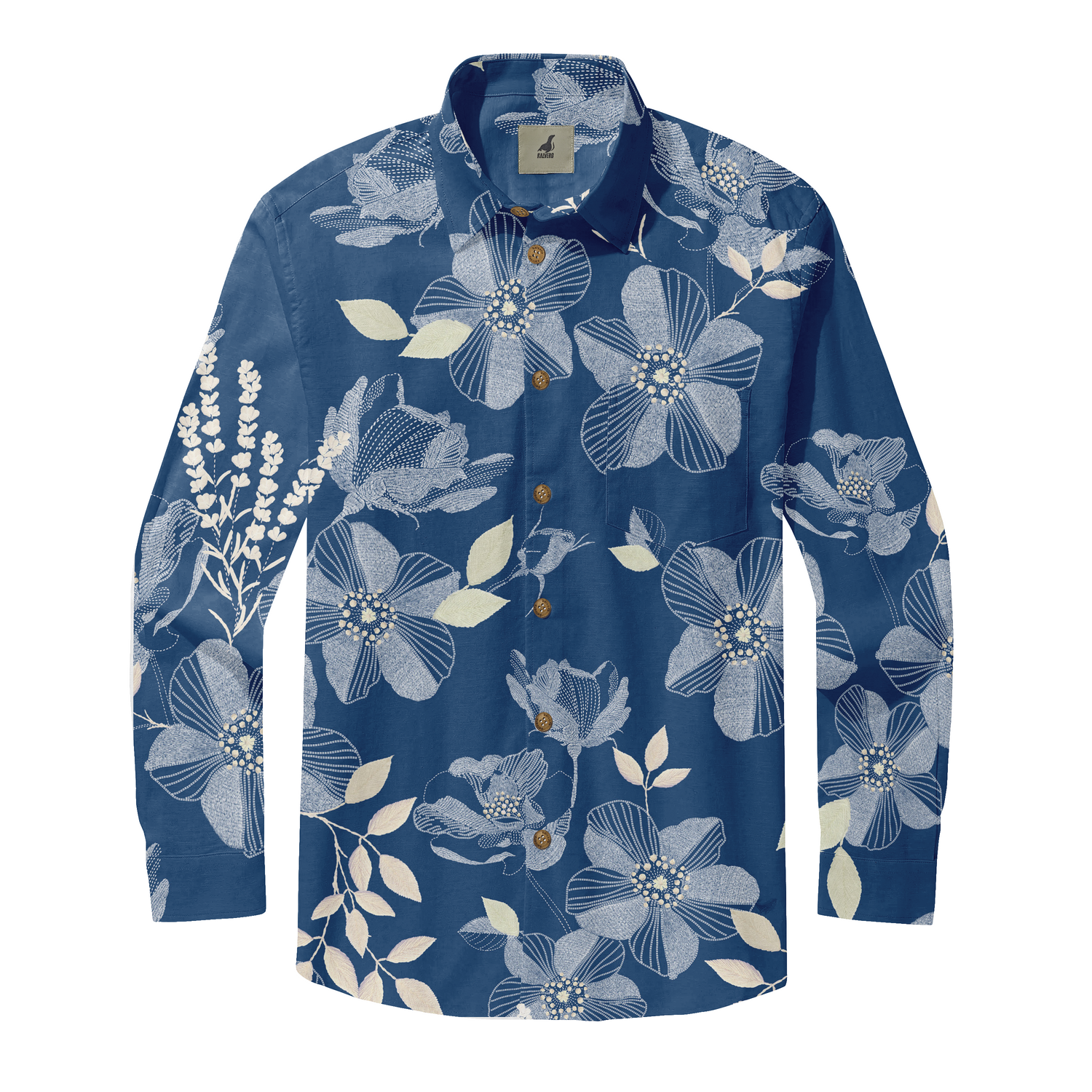 Indigo Blossom Long Sleeve Shirts