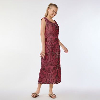 Crimson Elegance Muumuu Dress