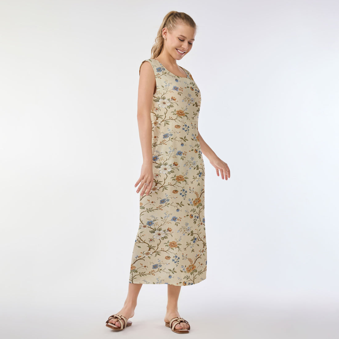 Vintage Botanical Aloha Shirt Muumuu Dress