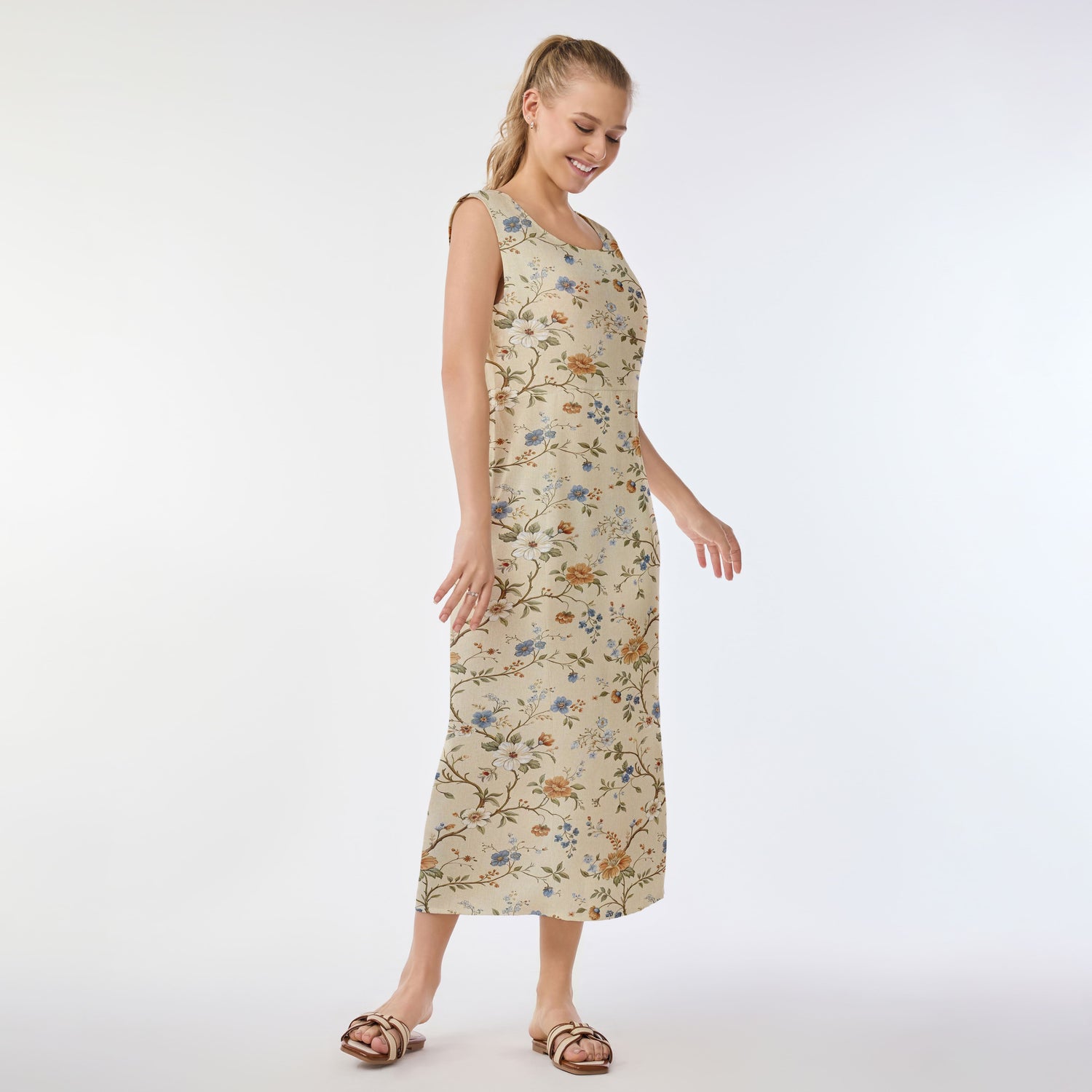 Vintage Botanical Aloha Shirt Muumuu Dress