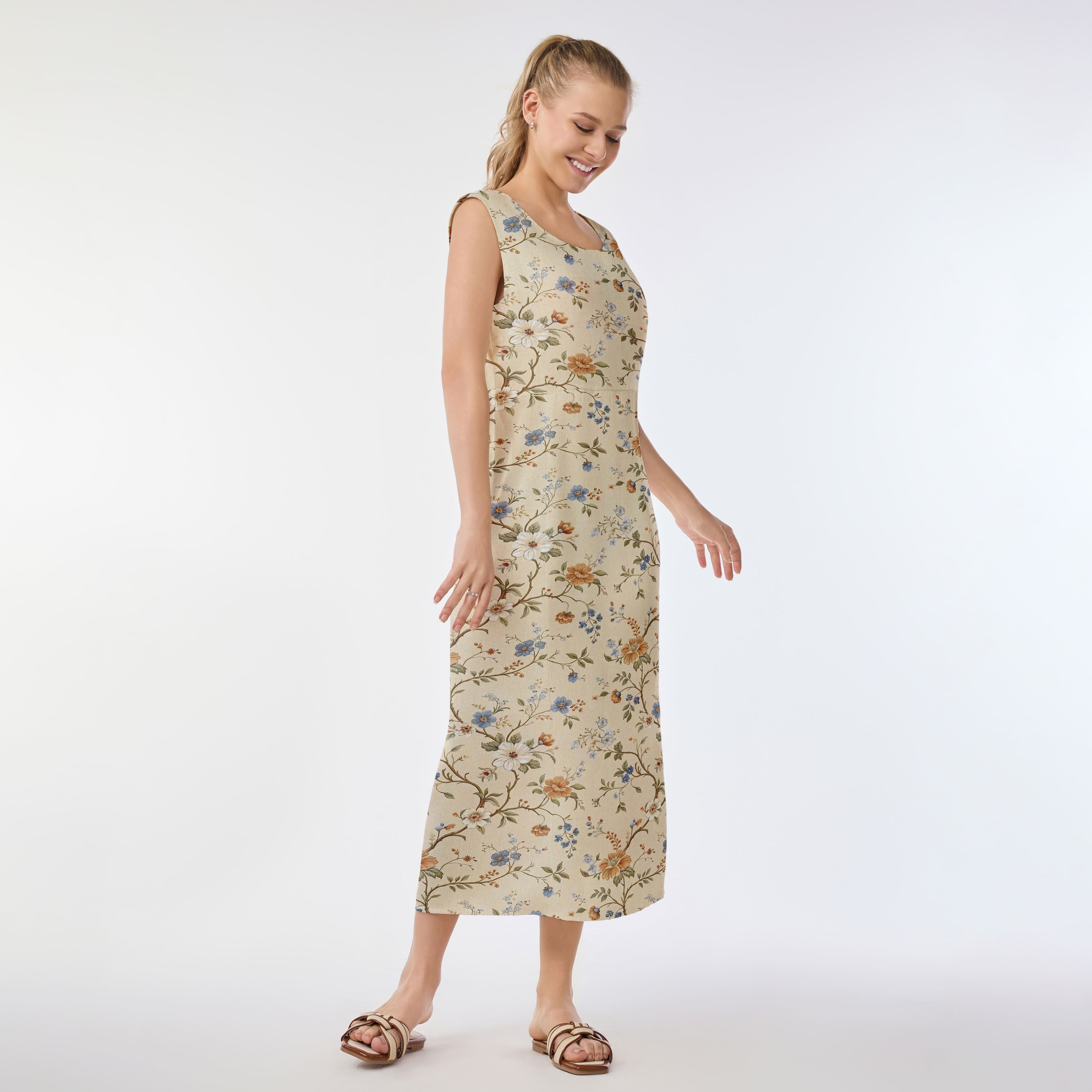 Vintage Botanical Aloha Shirt Muumuu Dress