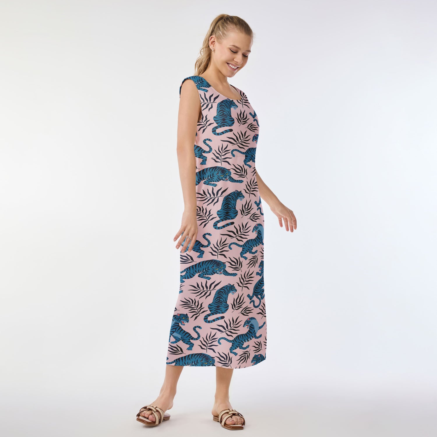 Blue Tiger Allure Muumuu Dress