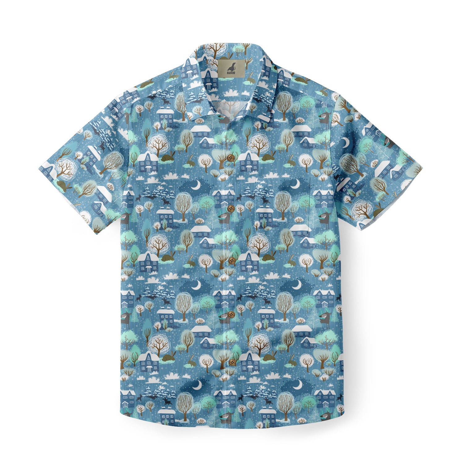 Snowy Village Aloha Shirt