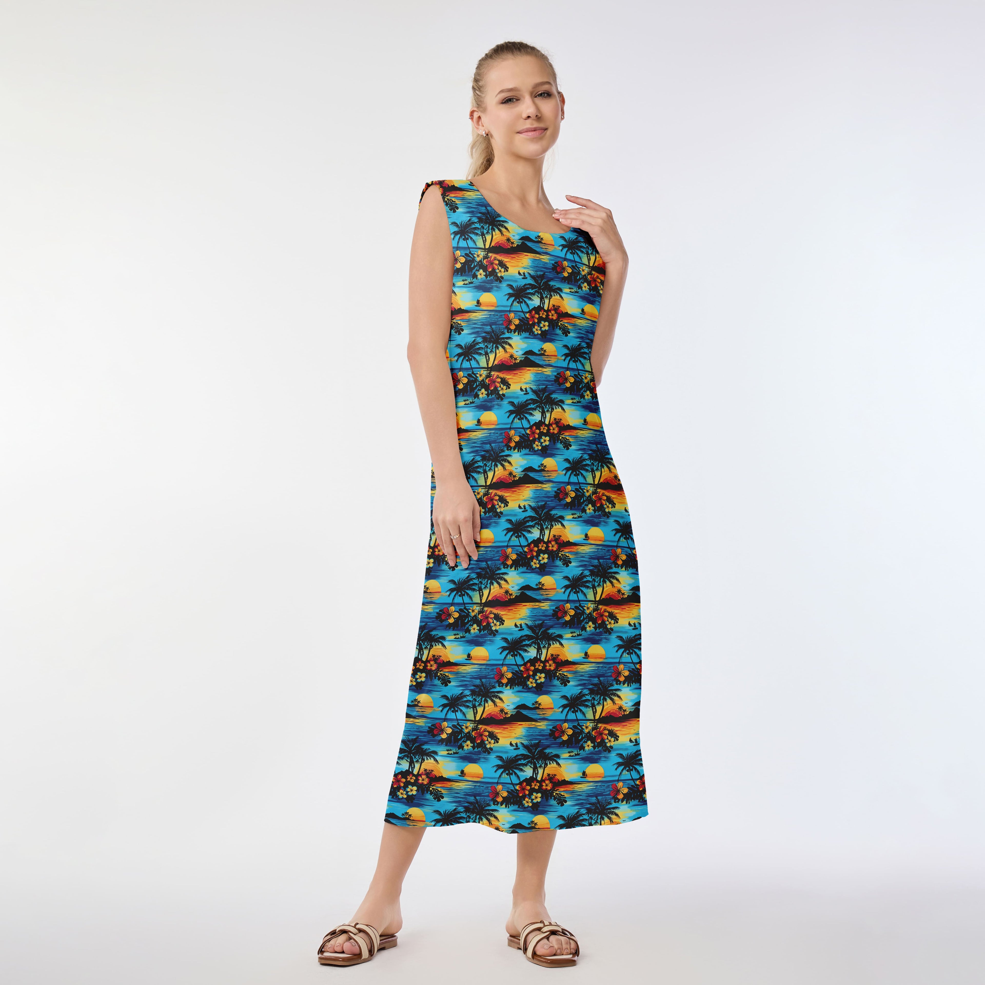 Tropical Sunset Vibes Muumuu Dress