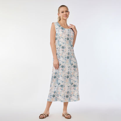 Ink Wash Floral Muumuu Dress