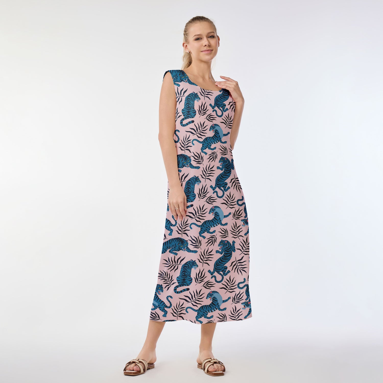 Blue Tiger Allure Muumuu Dress