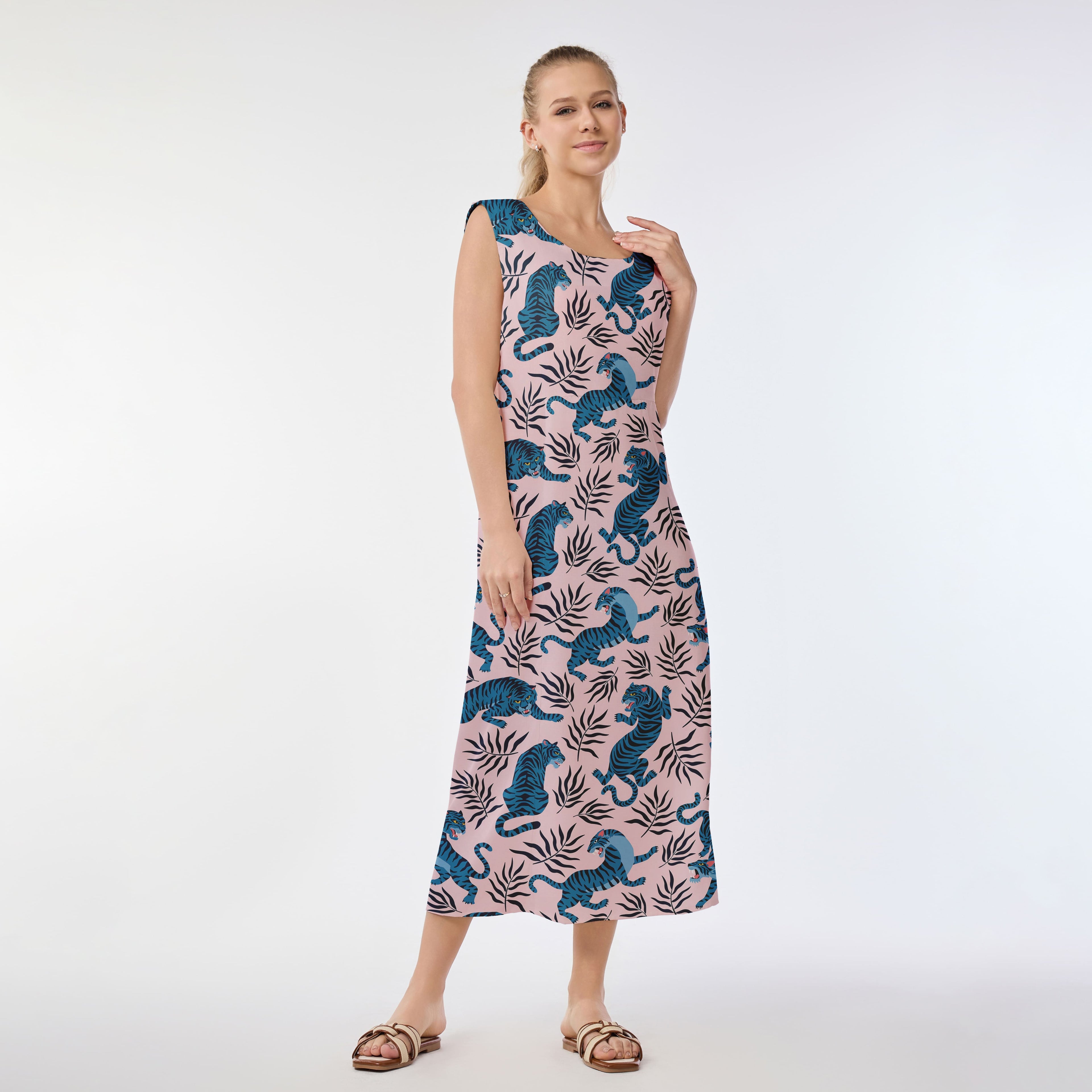 Blue Tiger Allure Muumuu Dress