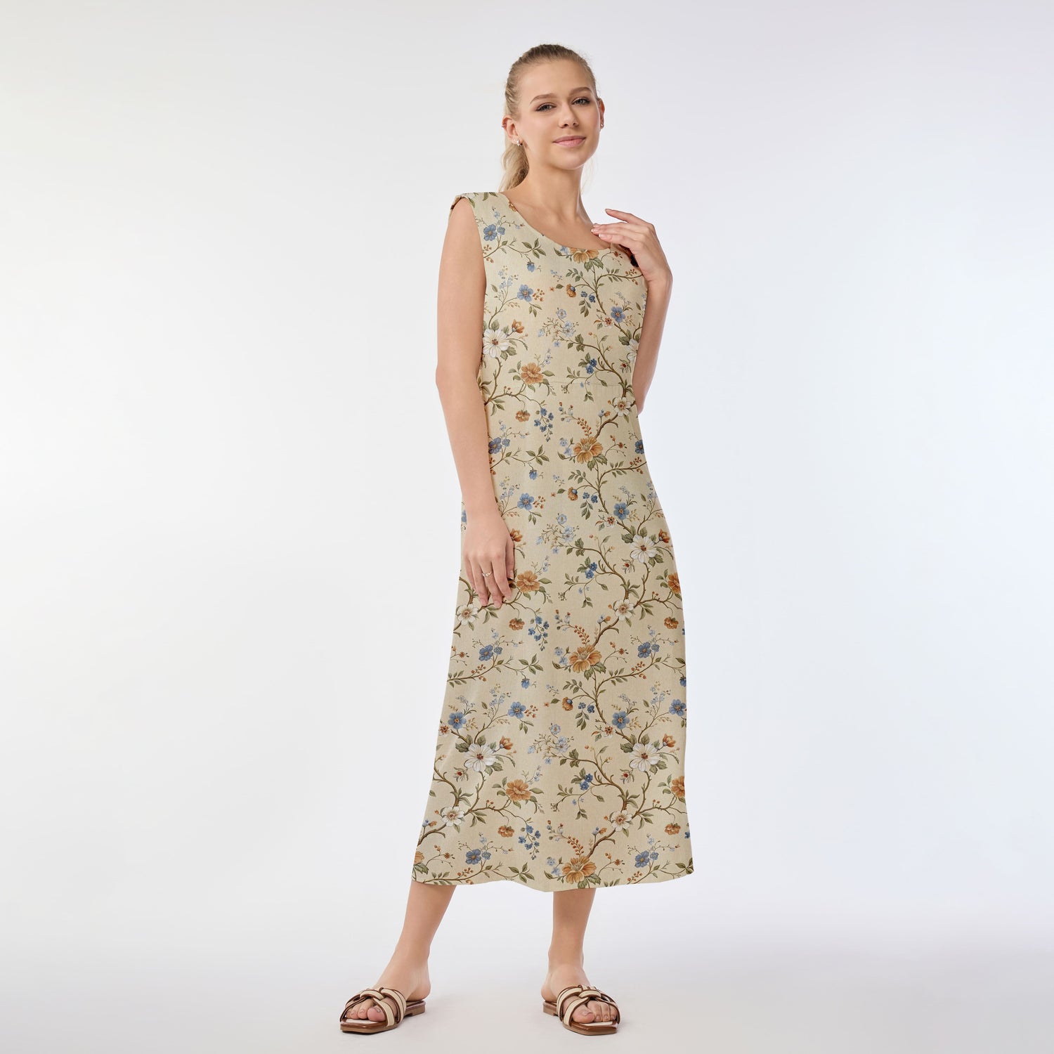 Vintage Botanical Aloha Shirt Muumuu Dress