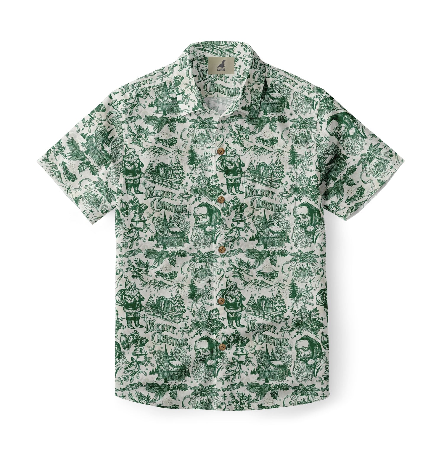 Christmas Toile Aloha Shirt