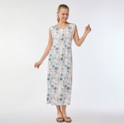 Ink Wash Floral Muumuu Dress