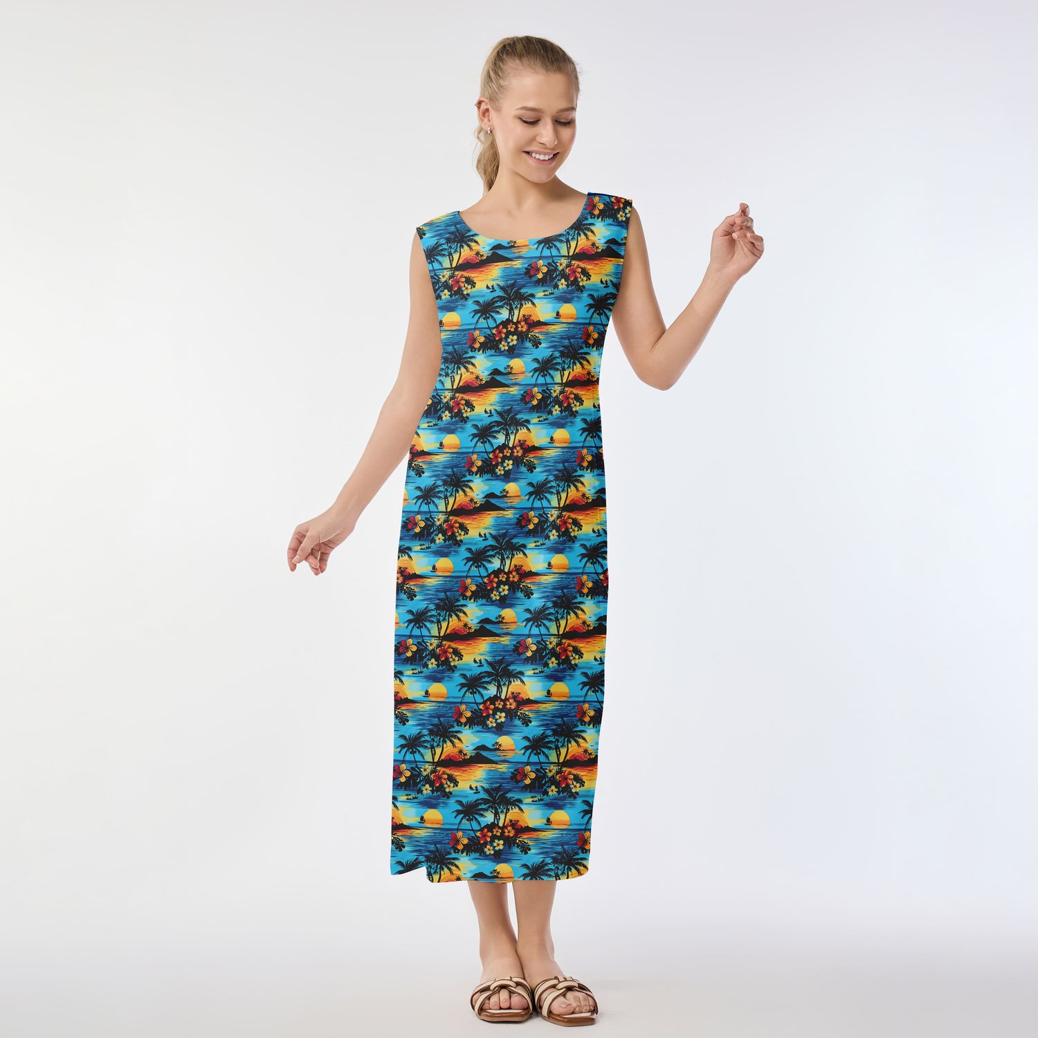 Tropical Sunset Vibes Muumuu Dress