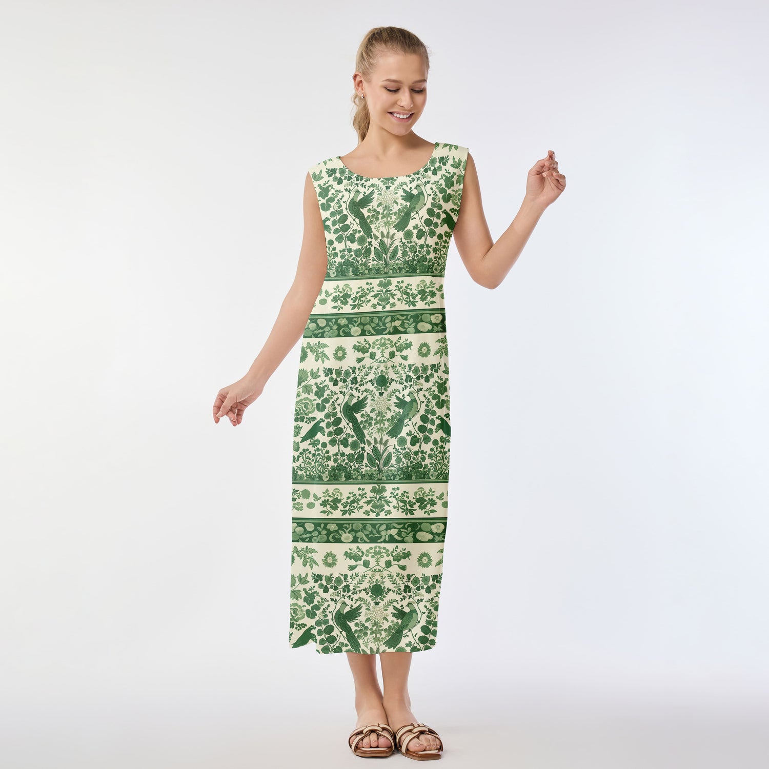 Harmony Green Muumuu Dress