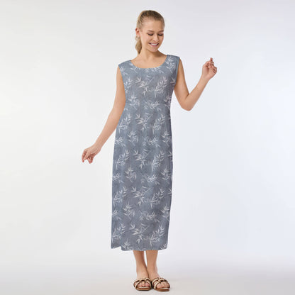 Bamboo Leaf Print Muumuu Dress