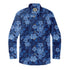 Deep Blue Floral Long Sleeve Shirts
