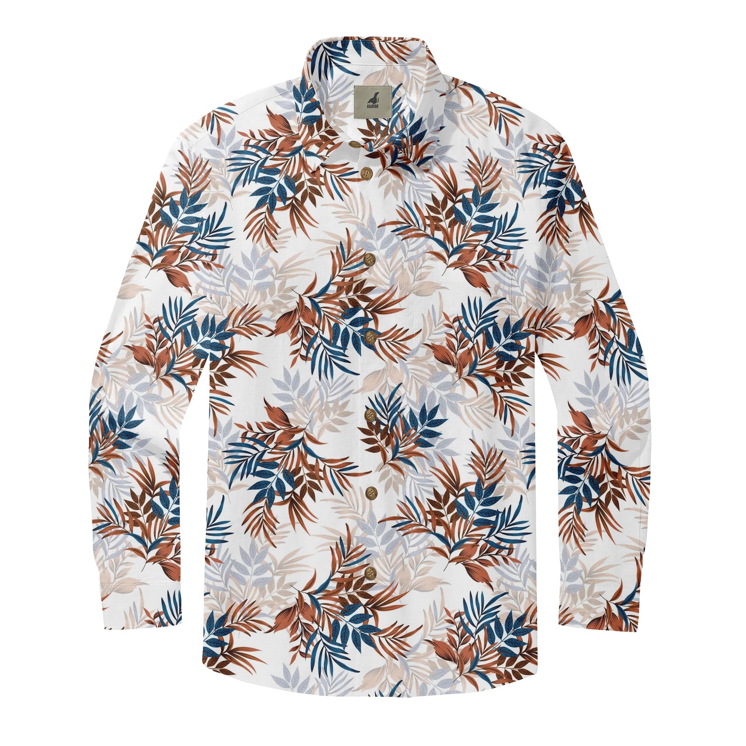 Tan Tree Leaf Long Sleeve Shirts