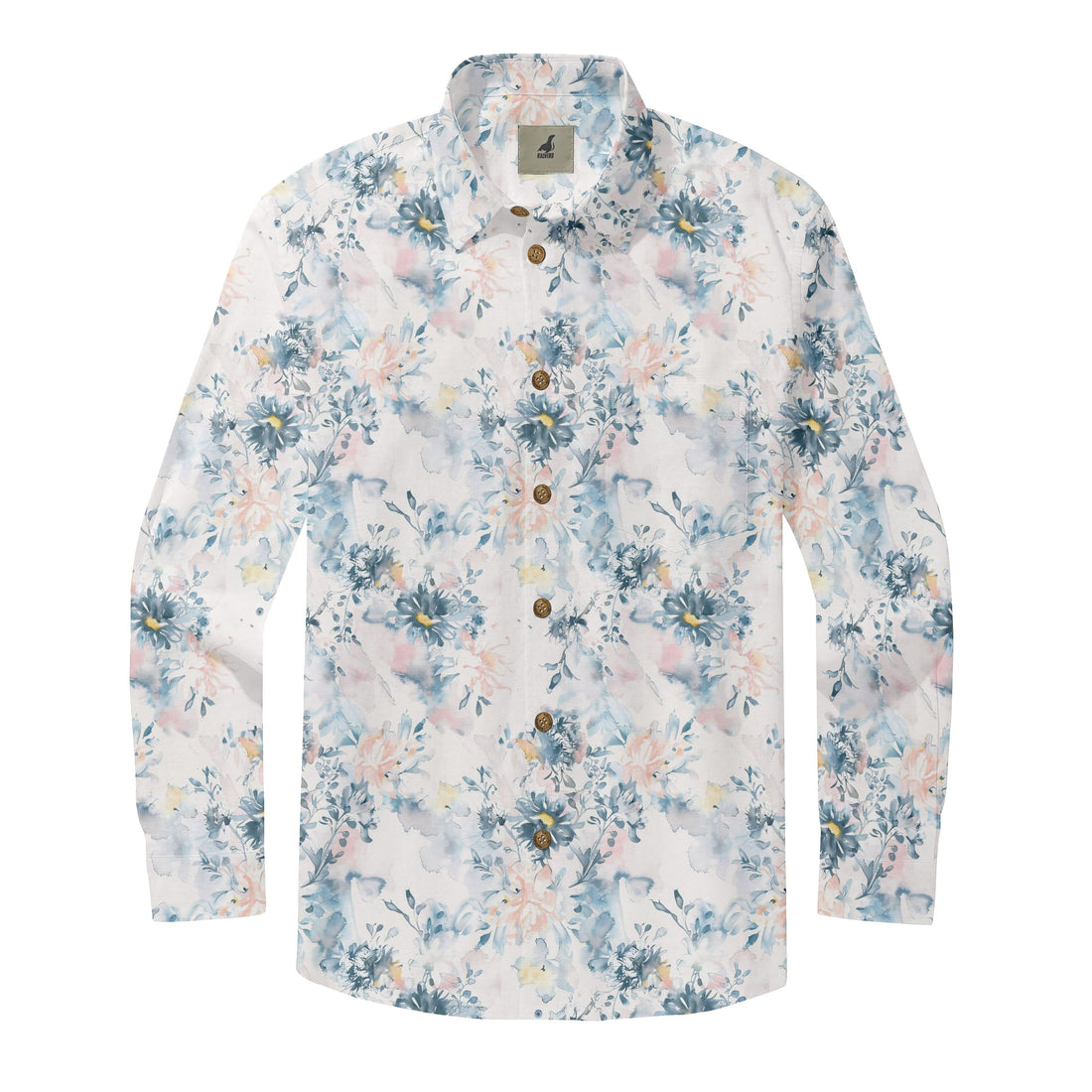 Ink Wash Floral Long Sleeve Shirts